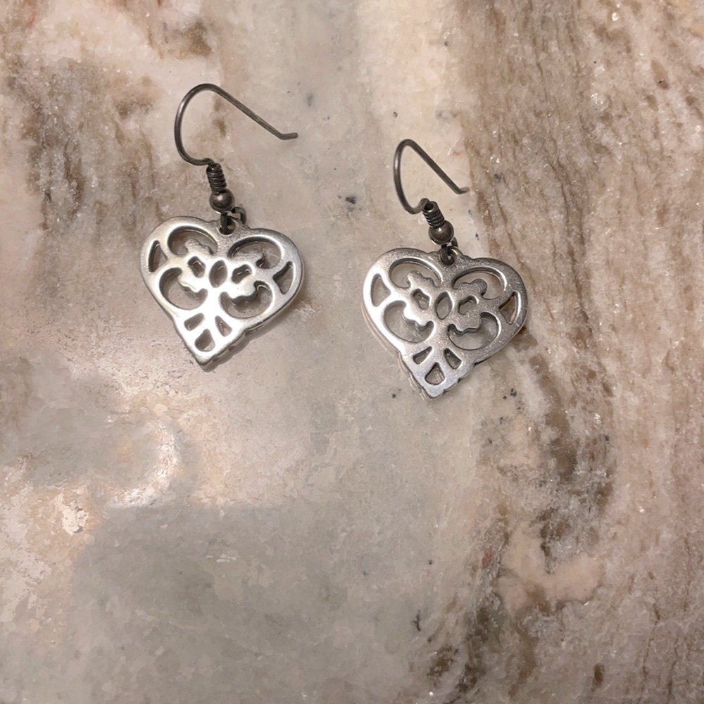 Brighton heart earrings. Silver